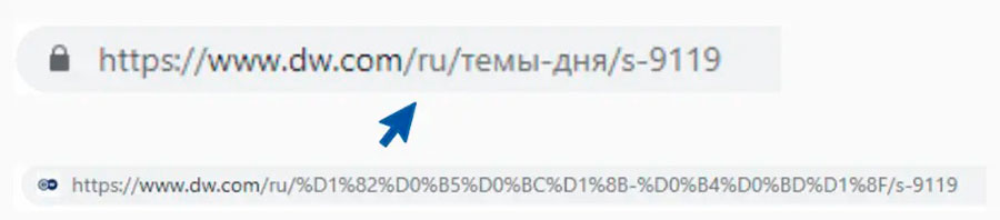 URL компании на русском языке