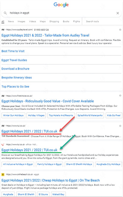Пример эффективного взаимодействия каналов продвижения сайта SEO и SEA.